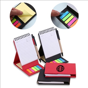 Foldable Spiral Sticky Notes Notebook With Pen